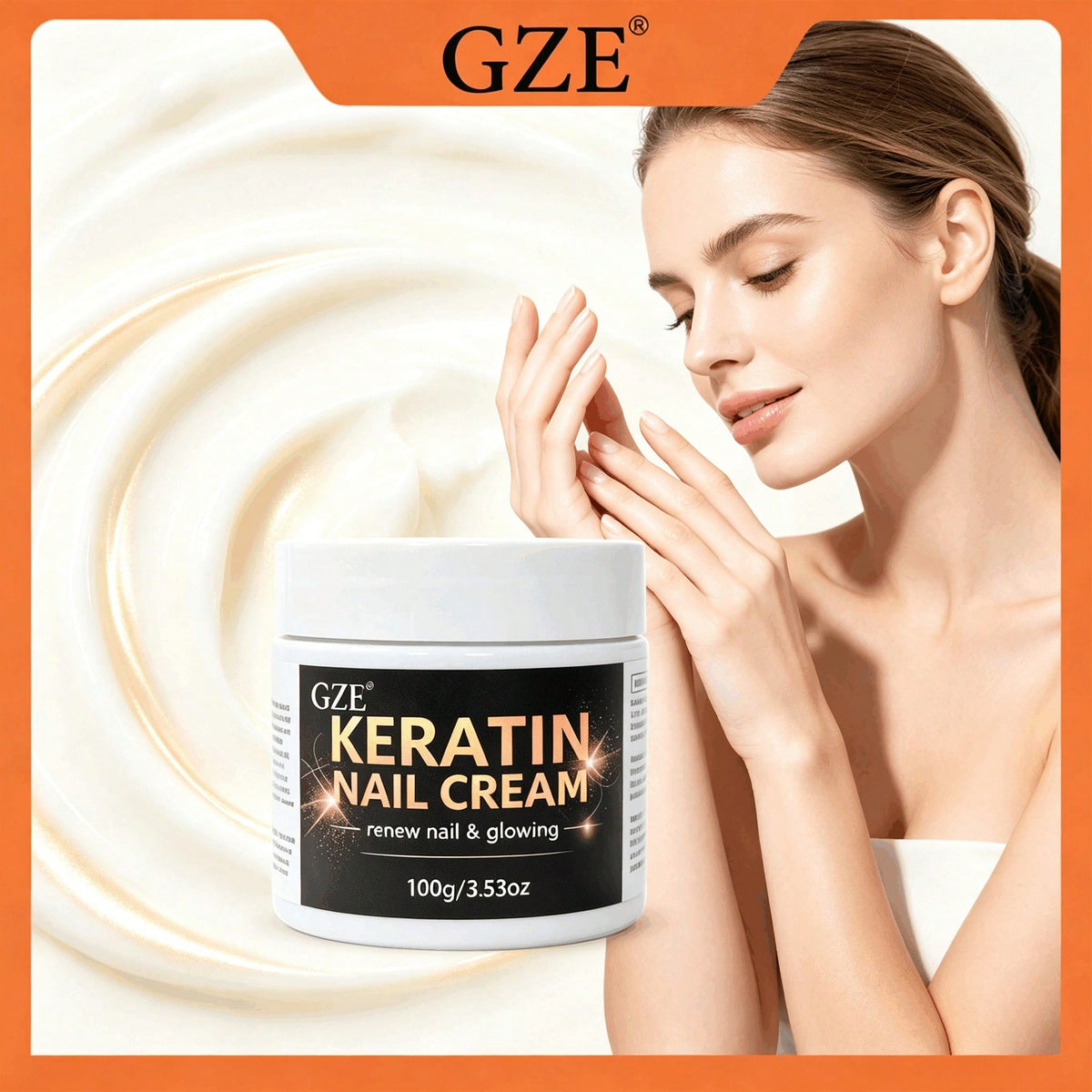 GZE Keratin Nail Cream, Nail Moisturizing Cream for Dry Cuticles, Nails Brightening Care Cream, Nail Surface Smoothing Hand Nail Care Cream 100g