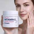 MELAO Vitamin E Collagen Cream, Moisturizing Face Body Lotion, Anti Dry Skin, Hydrating Skin Repair Cream, Skin Brightening Firming Moisturizer for Women Daily Skincare 100g
