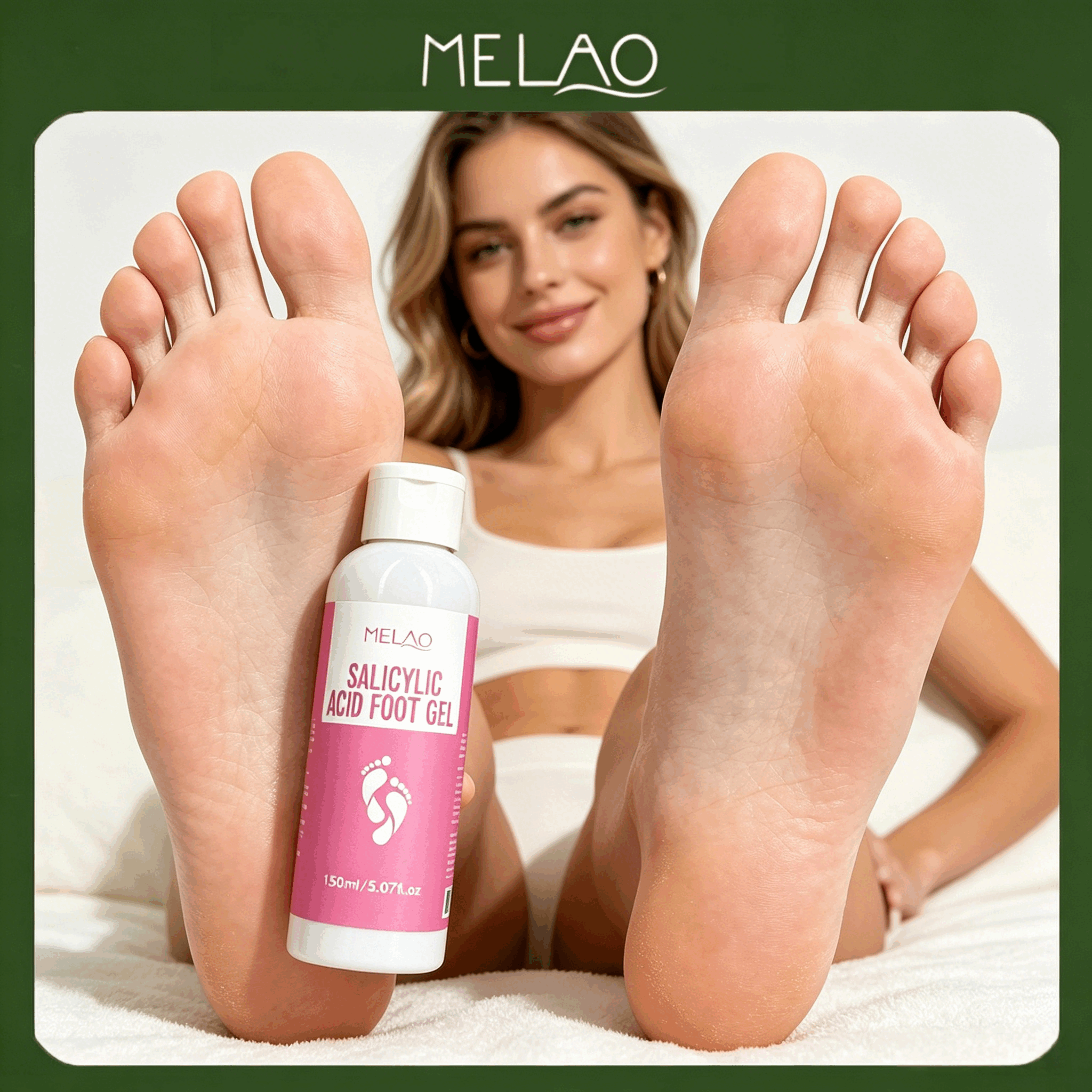 MELAO Salicylic Acid Foot Gel - Dead Skin & Callus Remover, Exfoliating Treatment for Rough Cracked Feet, Softens Heels, 150ml