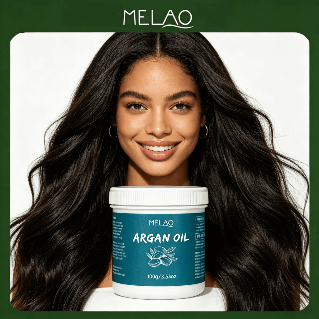 MELAO Argan Oil Hair Mask 100g - Deep Repair & Hydration for Dry Damaged Hair, Frizz Control & Shine Enhancer