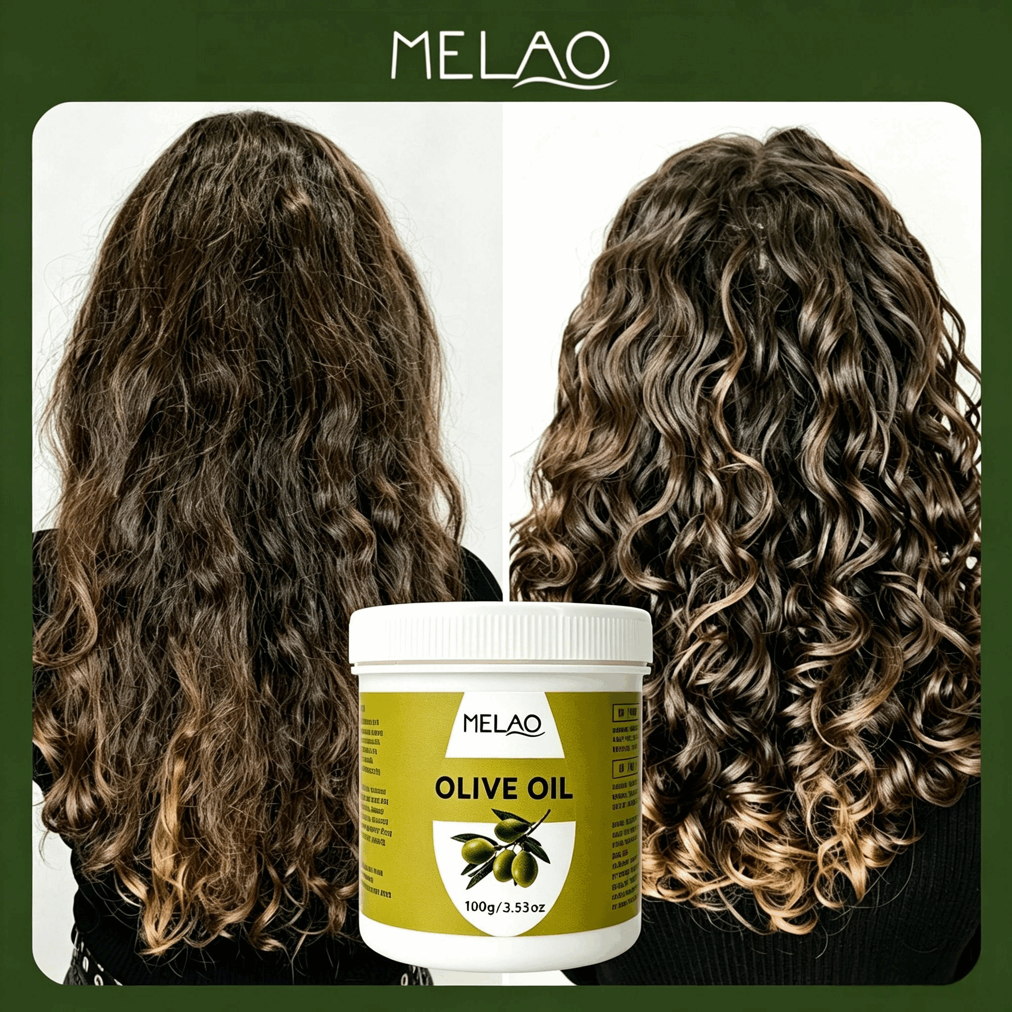 MELAO Olive Oil for Dry Skin & Hair - Deeply Moisturizes, Nourishes Scalp, Reduces Frizz & Dullness, Natural Skin & Hair Care