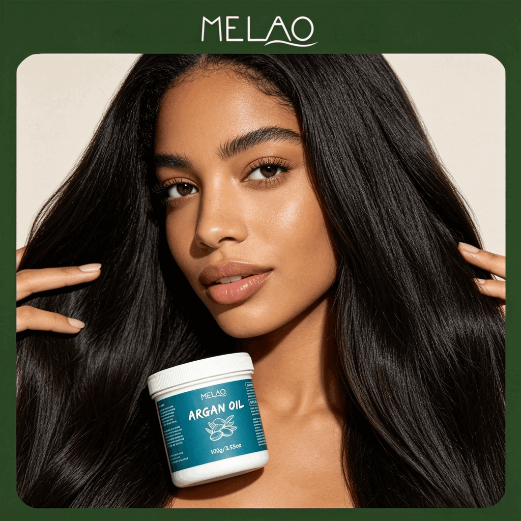 MELAO Argan Oil Hair Mask 100g - Deep Repair & Hydration for Dry Damaged Hair, Frizz Control & Shine Enhancer