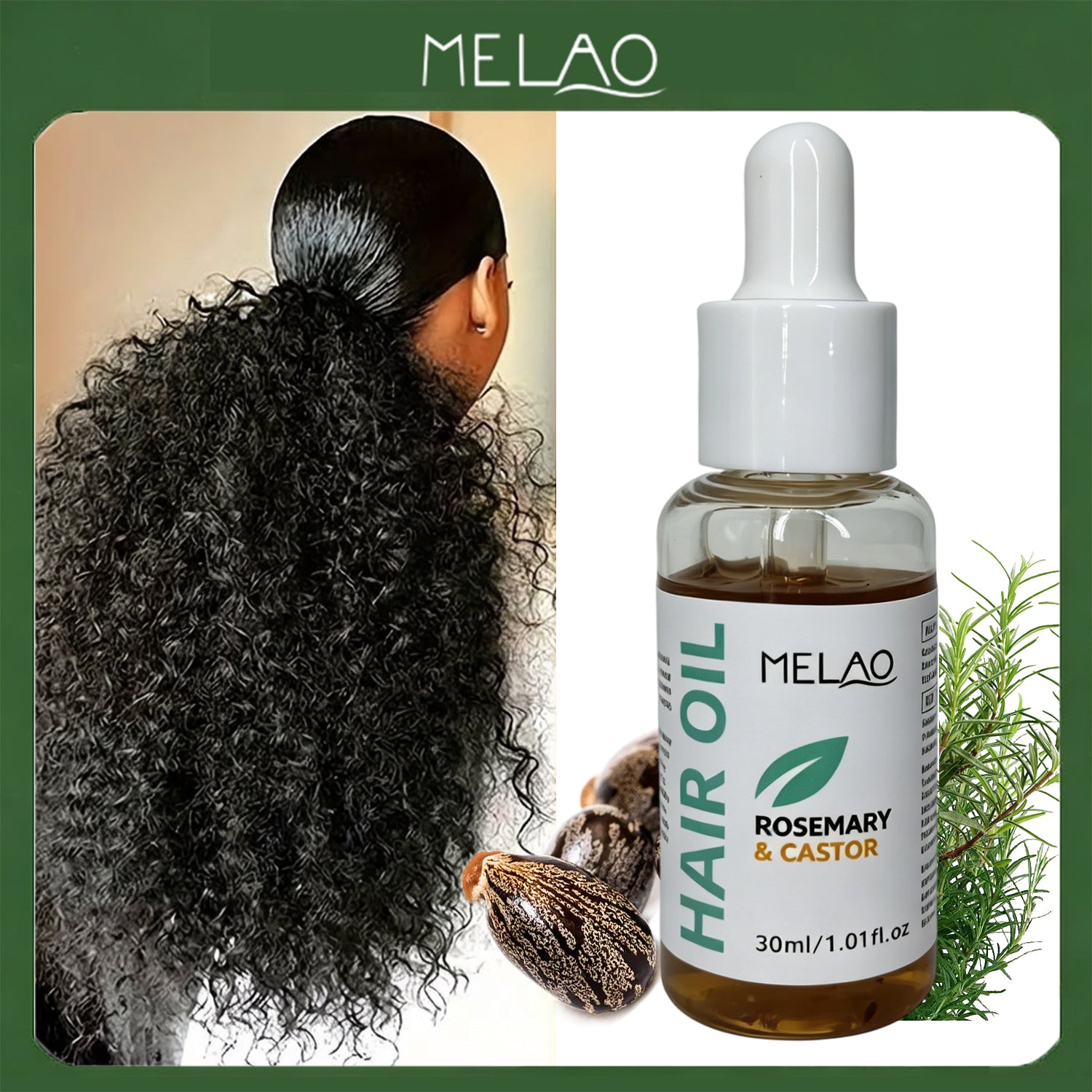MELAO Rosemary & Castor Hair Oil 30ml
