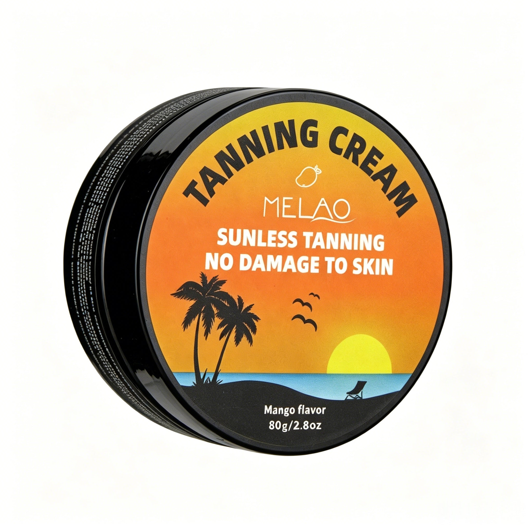 MELAO Self Tanning Cream Set 80g - Mango Or Coconut Scent Tanner for a Beautiful Brown Skin - Easy to Apply, Long Lasting Formula for a Flawless Tan that Lasts up to 7 Days - Suitable for All Skin Types (Mango)