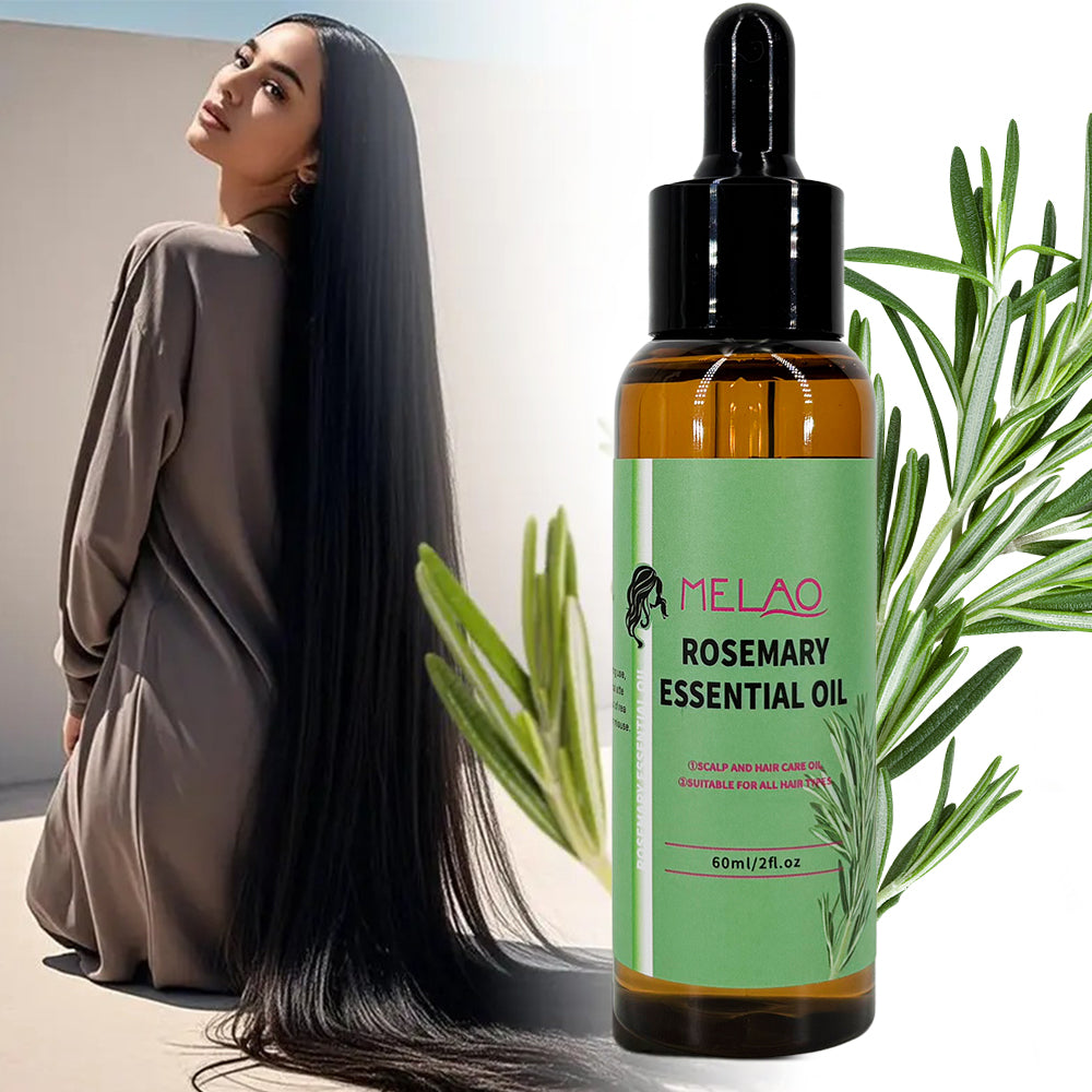 2 Pack MELAO Rosemary Hair Oil For All Hair Types 60ml Multi-Purpose For Hair And Body Care Eyebrows Eyelashes Face Skin Body Premium Essential Oil Moisturizing