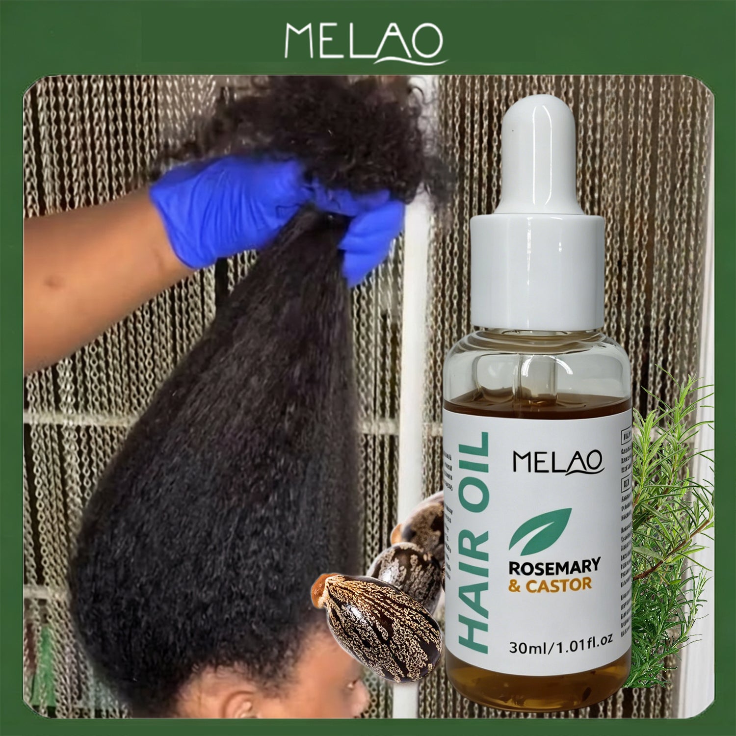 MELAO Rosemary & Castor Hair Oil 30ml