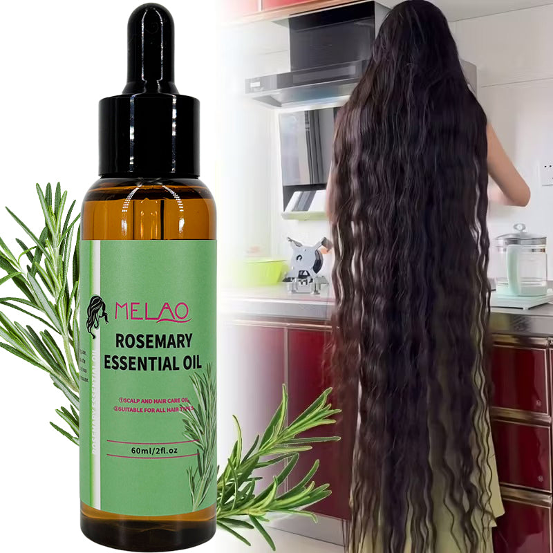 MELAO Organics Rosemary Hair Oil, Split Ends & Dry Scalp Massage- Hair Essential Oils for Smoothing, Moisturizing, Healthier Hair