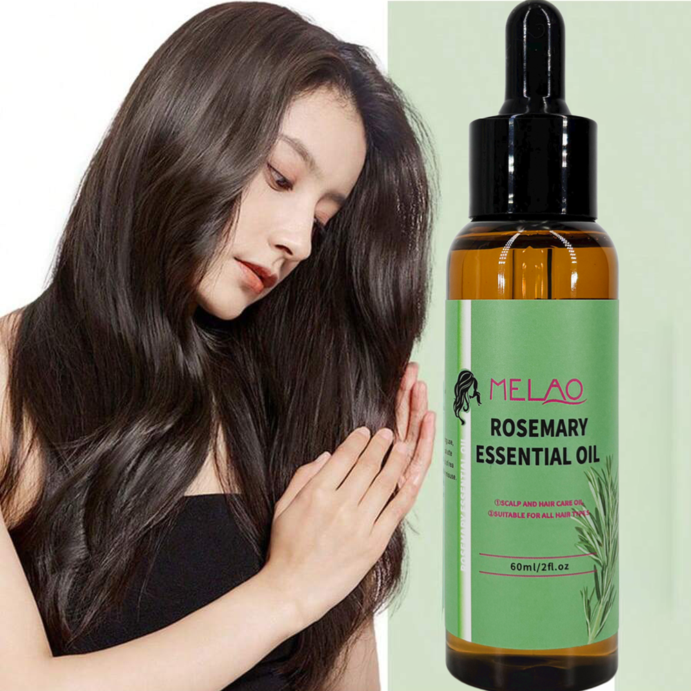 MELAO Organics Rosemary Hair Oil, Split Ends & Dry Scalp Massage- Hair Essential Oils for Smoothing, Moisturizing, Healthier Hair