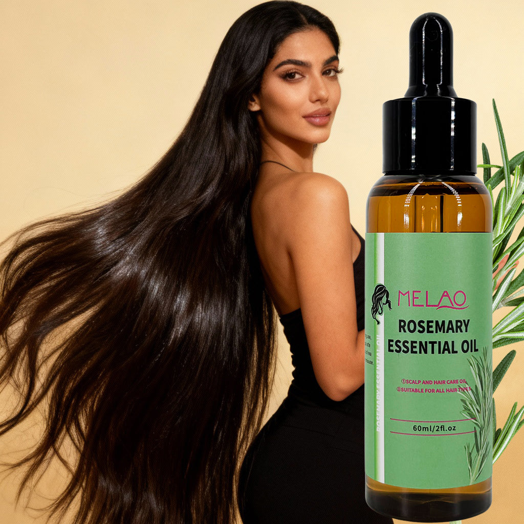 MELAO Organics Rosemary Hair Oil, Split Ends & Dry Scalp Massage- Hair Essential Oils for Smoothing, Moisturizing, Healthier Hair