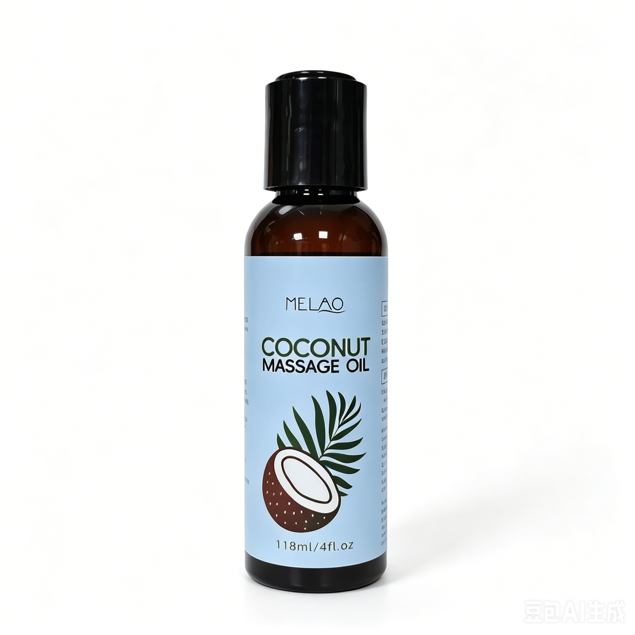 MELAO Coconut Massage Oil 118ml/4fl.oz, Deep Hydrating & Nourishing Full Body Massage Oil, Moisturizing Coconut Oil for Dry Skin & Relaxation