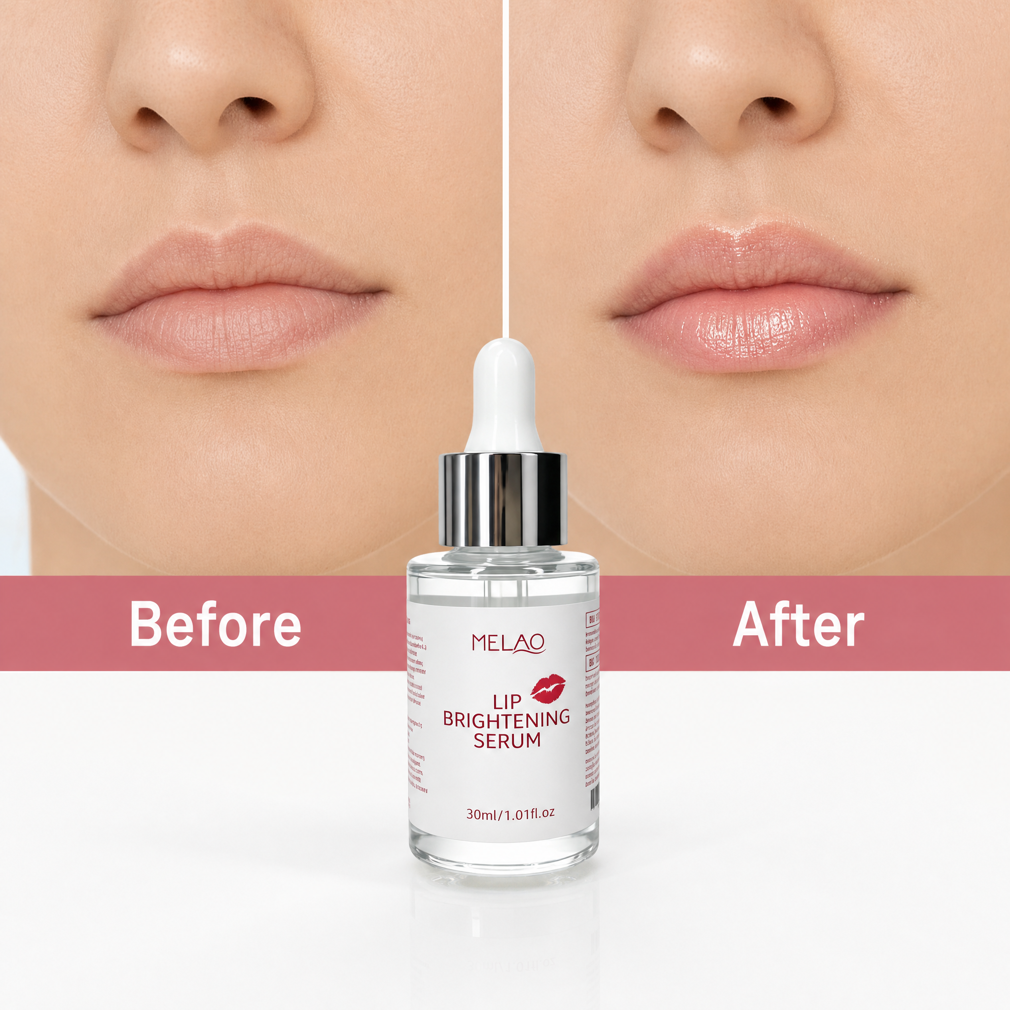 MELAO Lip Brightening Serum, Hydrating & Moisturizing Lip Care Essence, Daily Lip Serum to Support Soft, Smooth, Plump & Healthy-Looking Lips, Reduces Dryness, 30ml