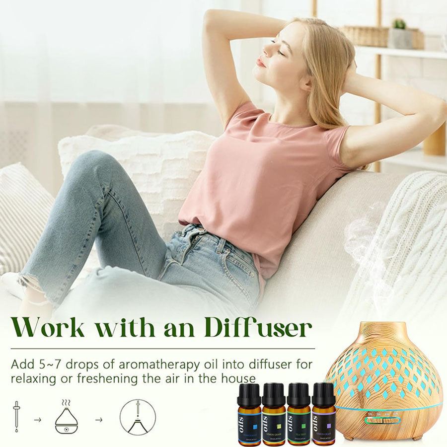 8 Kinds Of Essential Oils, MELAO Aromatherapy Essential Oil Kit For Diffuser, Humidifiers, Massage, Aromatherapy, Candle Making, Skin And Hair