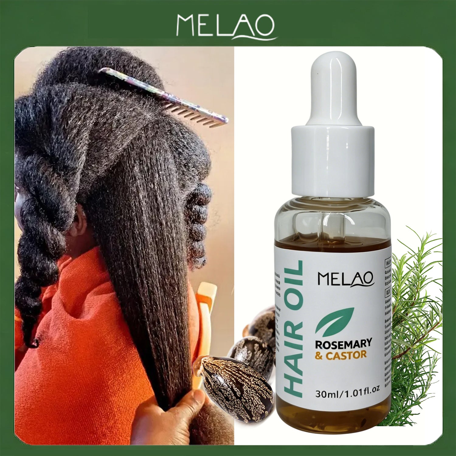 MELAO Rosemary & Castor Hair Oil 30ml