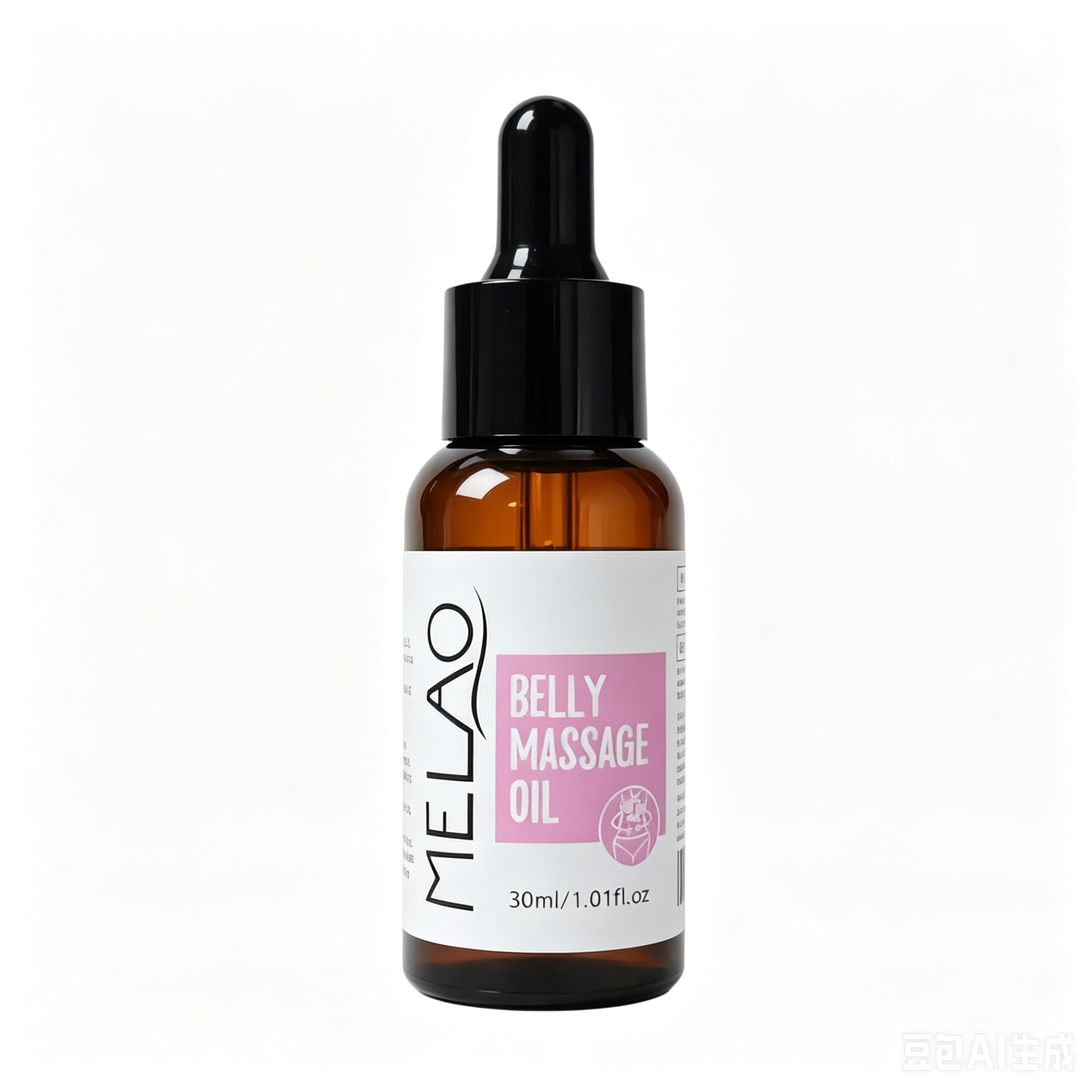 MELAO Belly Massage Oil 30ml/1.01oz, Skin Firming & Nourishing Abdomen Massage Oil, Moisturizing & Elasticity Boosting Oil for Belly Skin Care