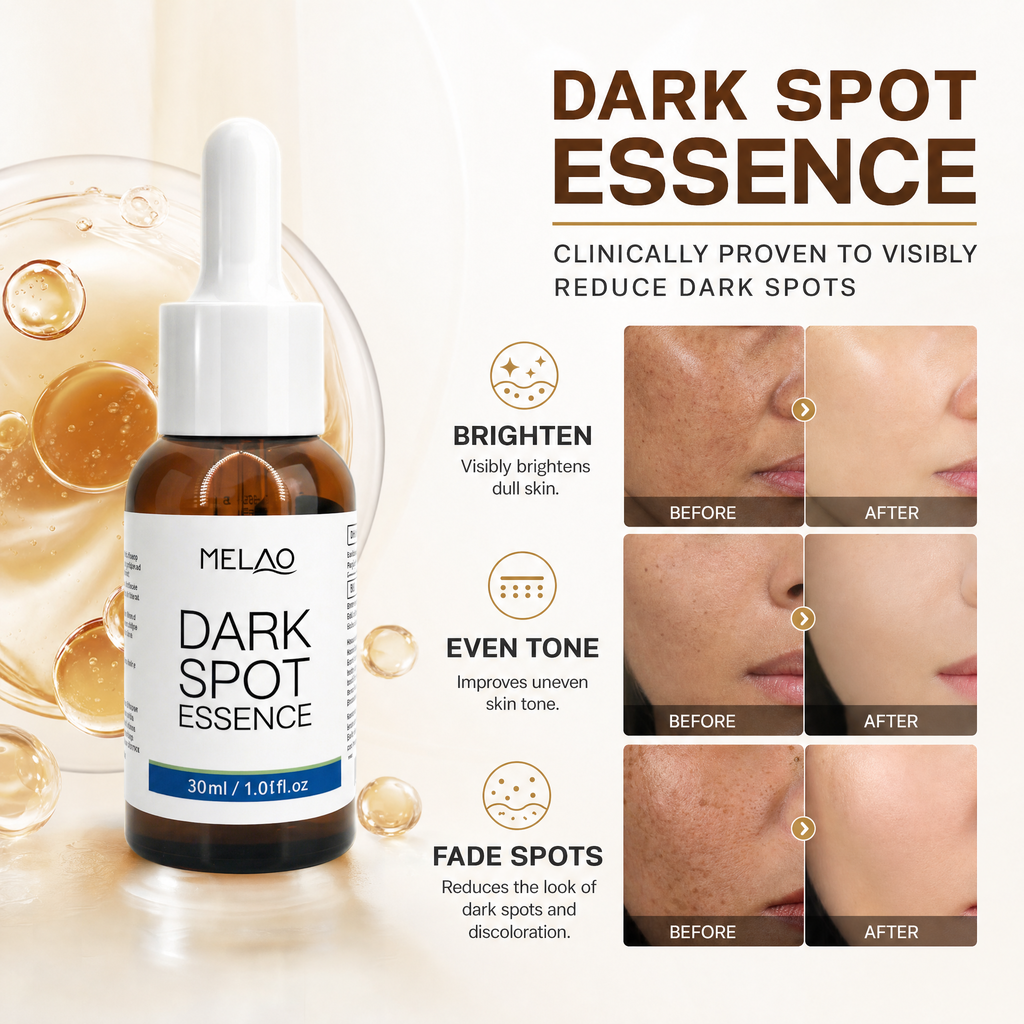 MELAO Dark Spot Brightening Essence, Hydrating & Clarifying Face Serum, Daily Skin Care Serum to Support Smooth, Even-Toned & Glowing Skin, 30ml
