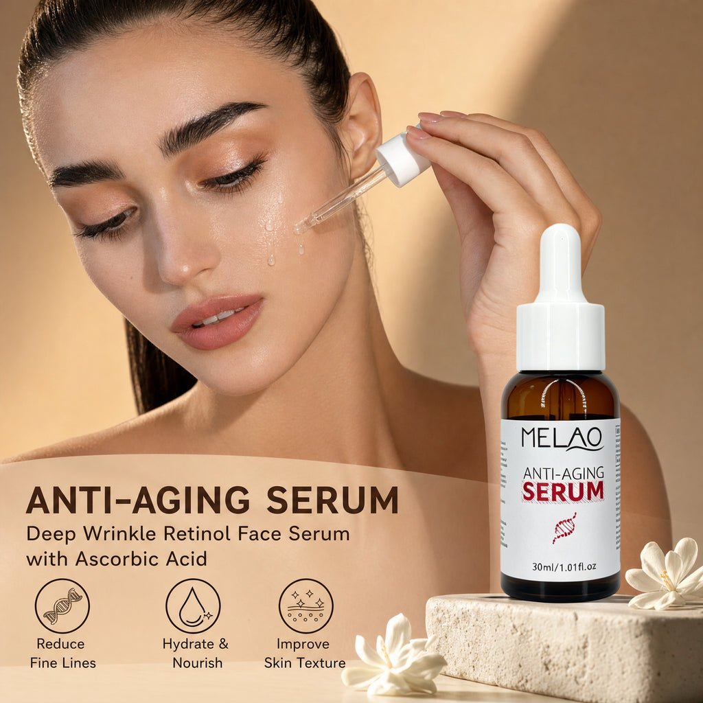 MELAO Anti-Aging Face Serum, Hydrating & Nourishing Facial Essence, Daily Skin Care Serum to Support Smooth, Plump & Youthful-Looking Skin, Suitable for All Skin Types, 30ml