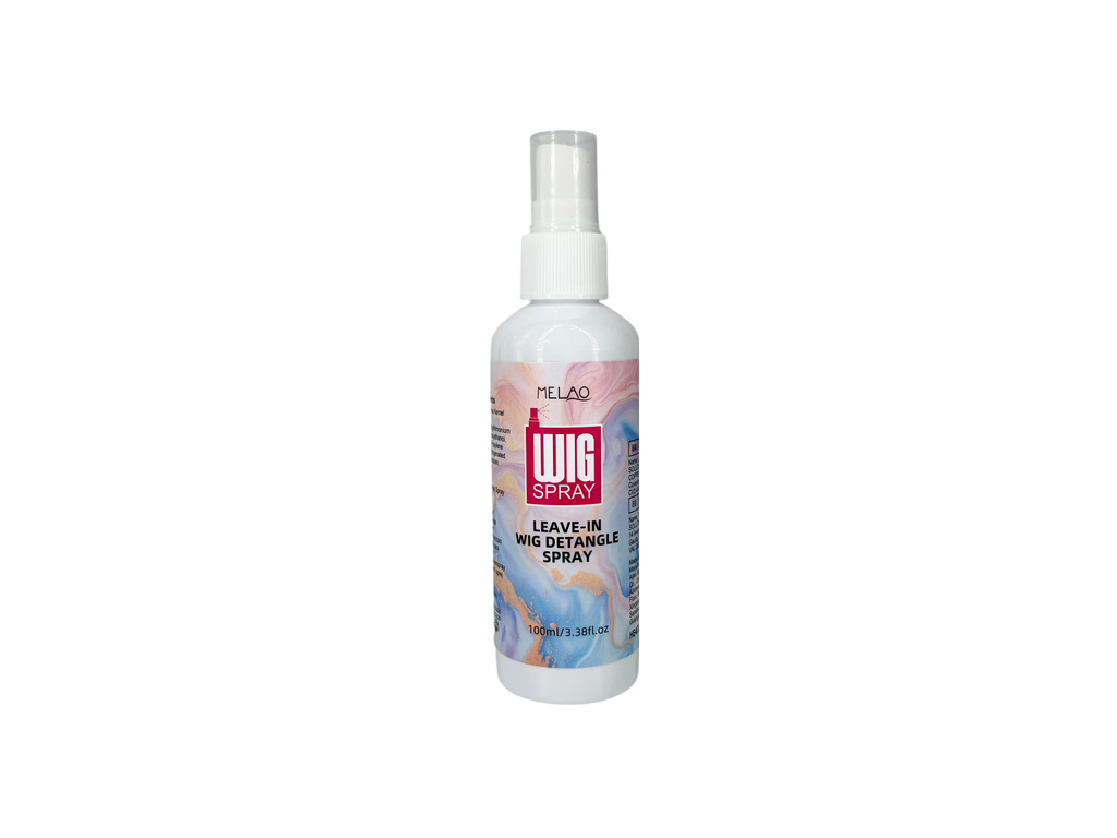 Wig Spray & Leave-In Detangler, MELAO Wig Leave-In Detangle Spray for Synthetic & Human Hair Wigs, Anti Frizz, Tames Knots & Adds Shine, for Effortless Wig Styling & Care, Salon Quality Formula, 100ml/3.38fl.oz