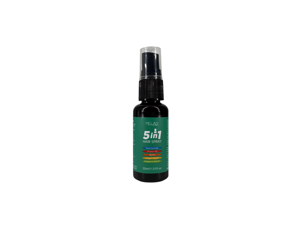 MELAO 5-in-1 Hair Strengthening Spray with Niacinamide & Biotin - 30ml Volumizing Treatment for Thicker, Fuller Hair | Infused with Ginger & Angelica Extracts | Vitamin B5 Enriched | Daily Use for Healthy Scalp & Stronger Strands