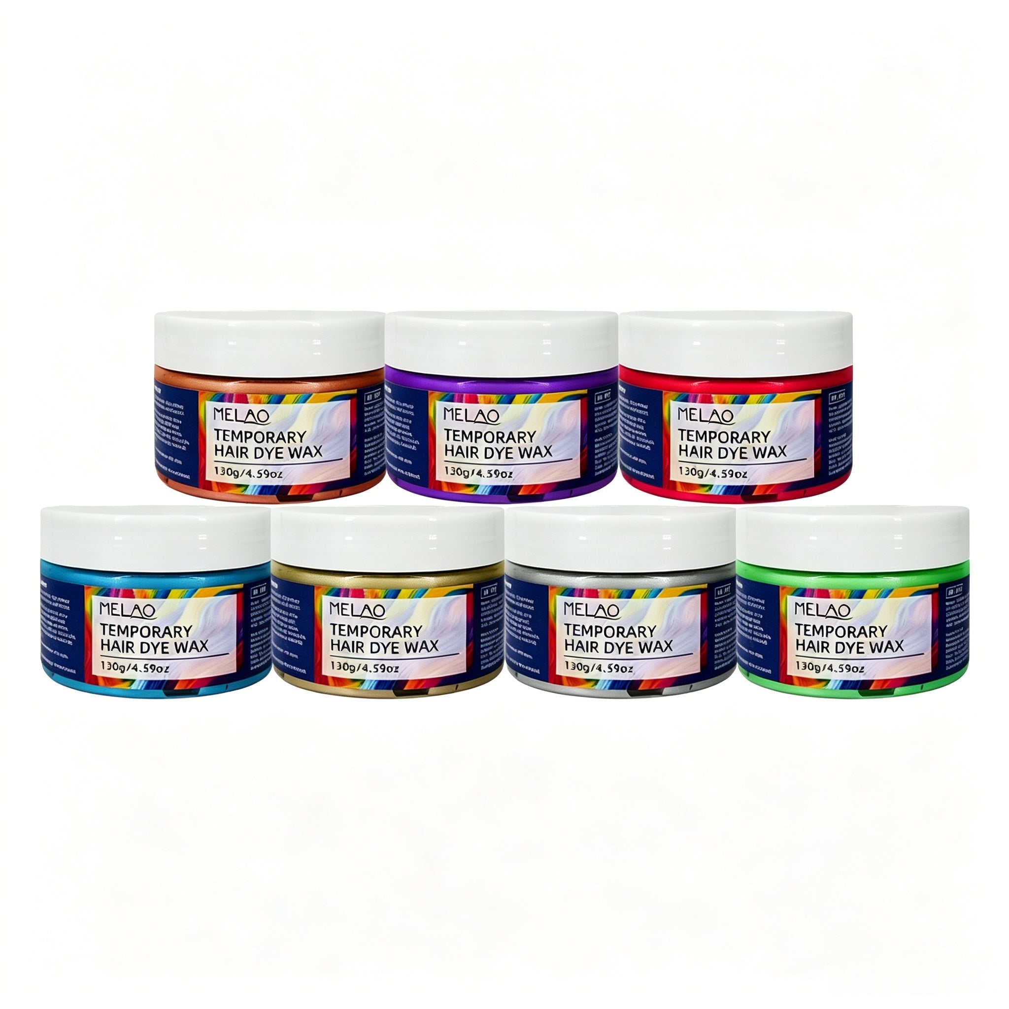 Temporary Hair Dye Wax, MELAO Multi-Color Hair Wax, Washes Out Easy, for Parties, Halloween & Cosplay, 130g/4.59oz