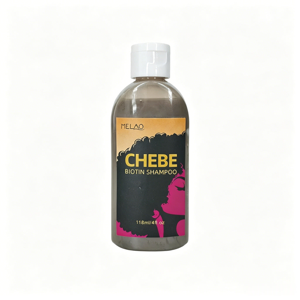 Chebe Biotin Shampoo, MELAO Biotin Shampoo for Curly Hair, with Chebe Powder, Hydrates & Defines Curls, Tames Frizz, Adds Shine, for Natural & Afro Hair, Sulfate Free, 118ml/4fl.oz