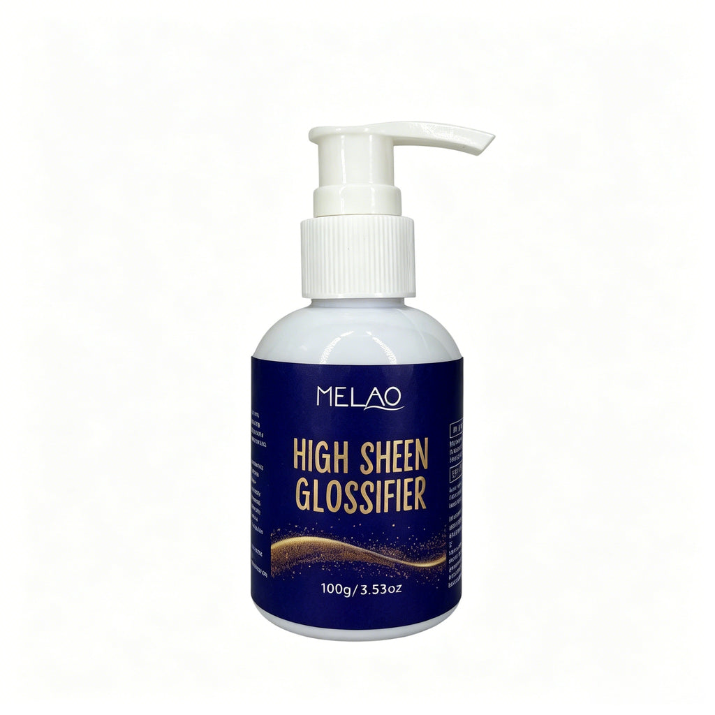 High Sheen Glossifier, MELAO High Shine Hair Gloss, Leave-In Conditioning Treatment, Adds Extreme Shine & Smoothness, Tames Frizz, for Silky & Glossy Hair, Pump Bottle, 100g/3.53oz