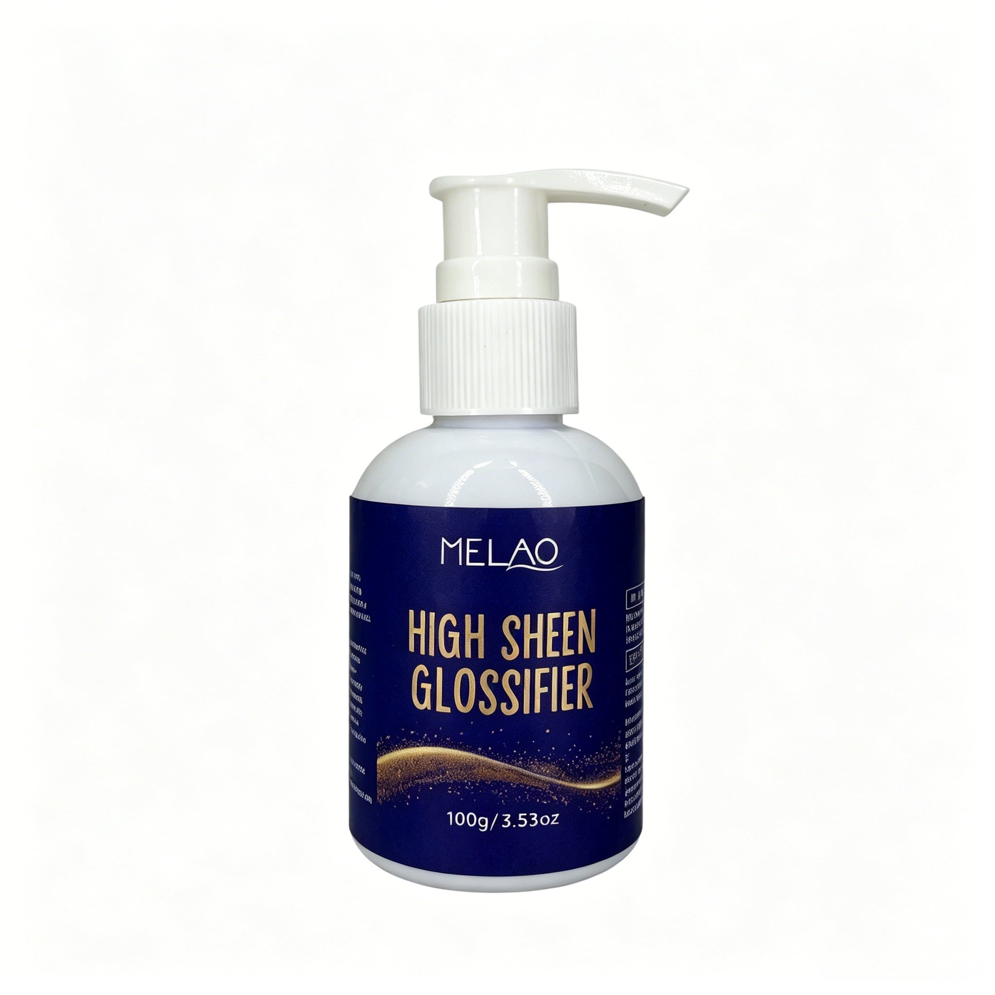 High Sheen Glossifier, MELAO High Shine Hair Gloss, Leave-In Conditioning Treatment, Adds Extreme Shine & Smoothness, Tames Frizz, for Silky & Glossy Hair, Pump Bottle, 100g/3.53oz