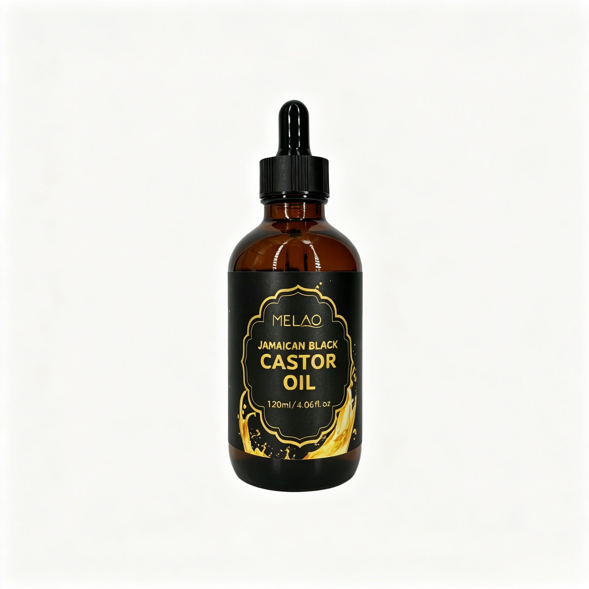 Jamaican Black Castor Oil, MELAO 100% Pure Black Castor Oil for Hair, Strengthens Hair & Eyelashes, Nourishes Scalp, for Healthier Hair, 120ml/4.06fl.oz