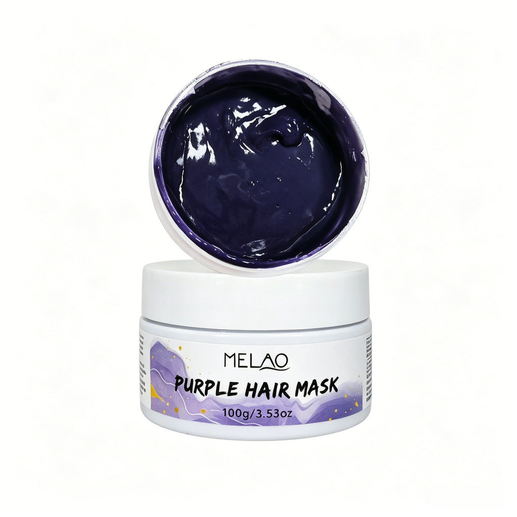 Purple Hair Mask, MELAO Color Care & Repair Hair Mask, for Dry, Damaged & Color-Treated Hair, Deep Conditioning, Tames Frizz, Adds Shine & Softness, 100g/3.53oz