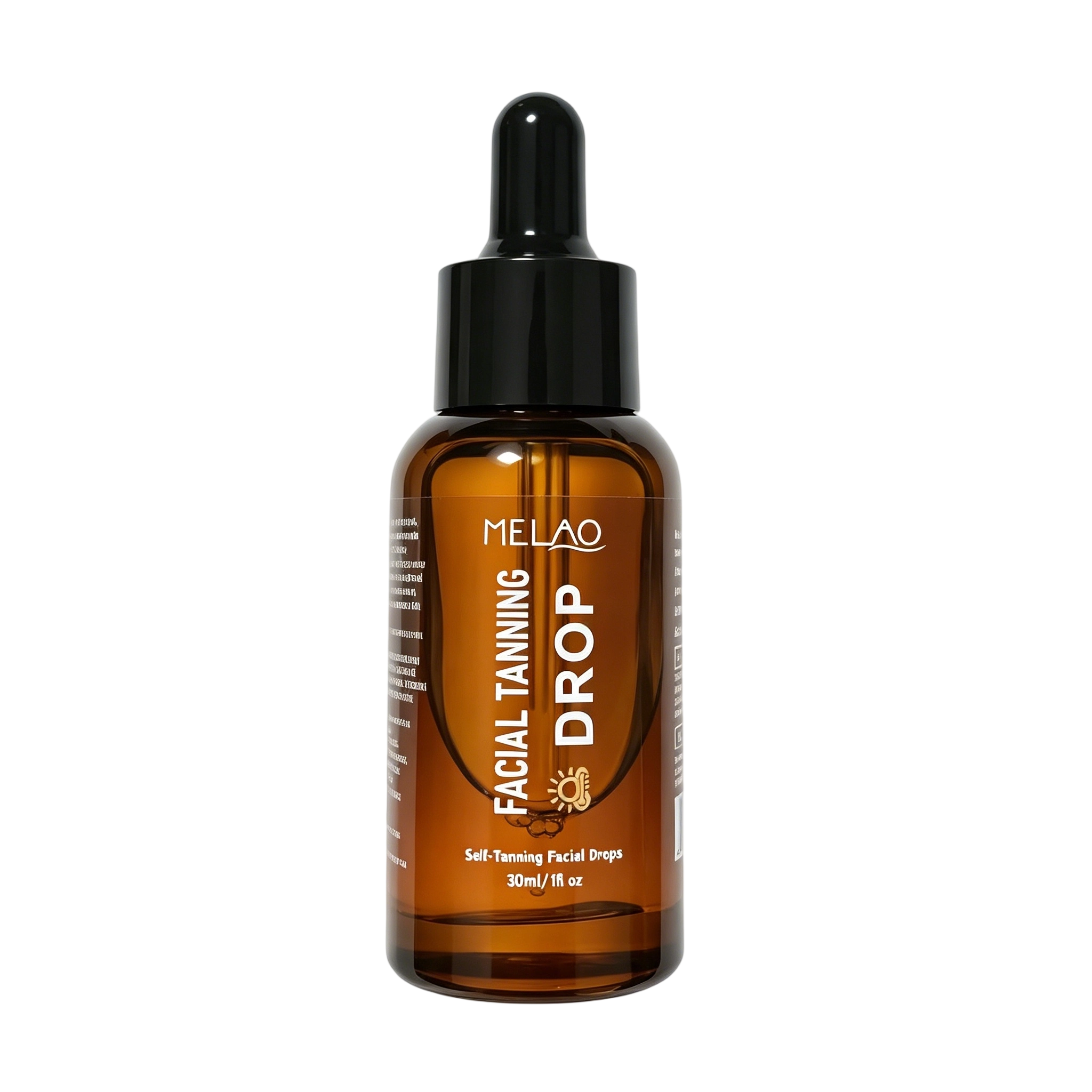 MELAO Facial Tanning Serum - Self Tan Drops for Face, Achieve a Natural Sun-Kissed Glow & Healthy-Looking Tan Without Sun - Lightweight, Non-Sticky Bronzing Serum, 30ml