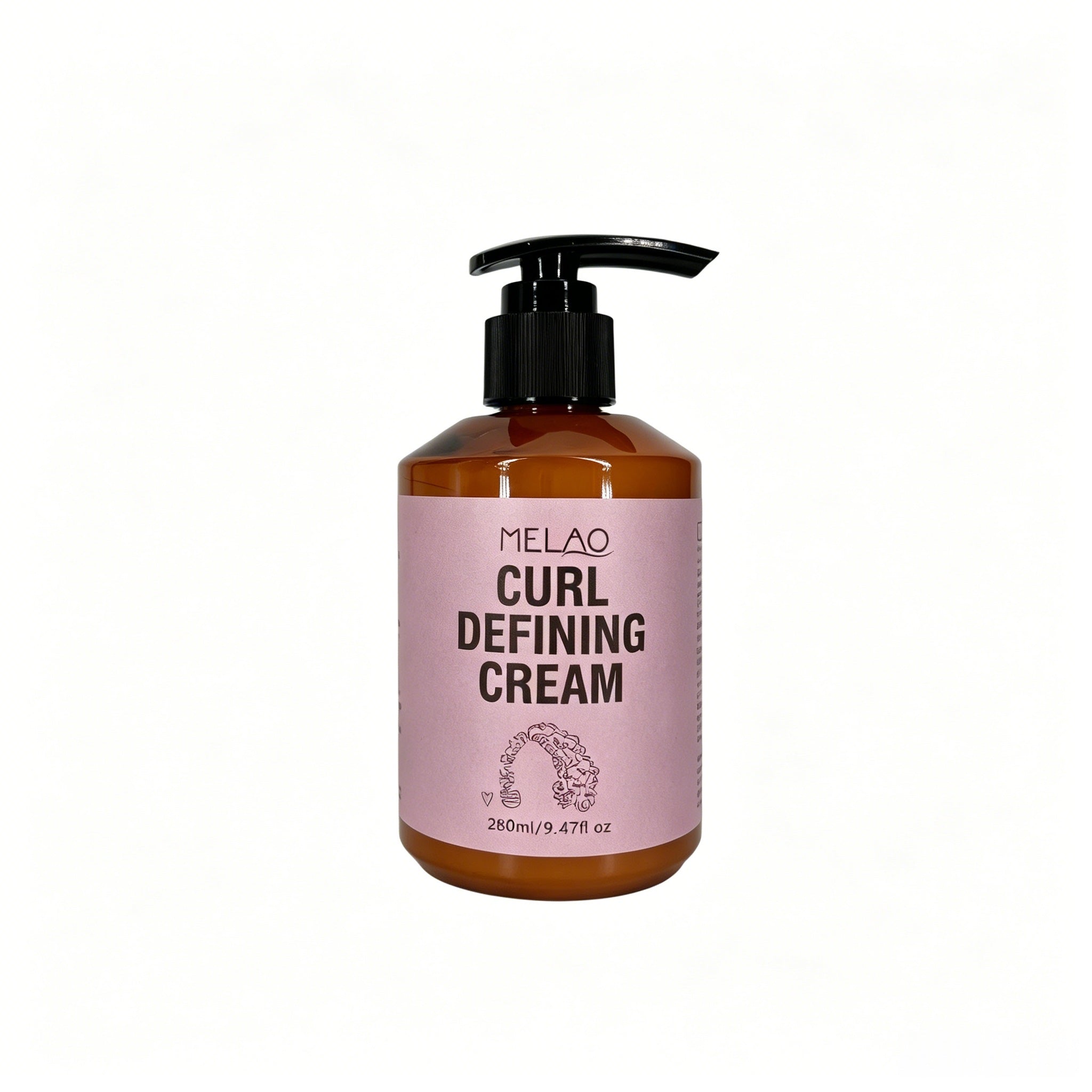 Curl Defining Cream, MELAO Curl Cream for Natural Curly Hair, Defines & Enhances Curls, Tames Frizz, Adds Shine & Softness, Long Lasting Hold, Lightweight Formula, 280ml/9.47fl.oz