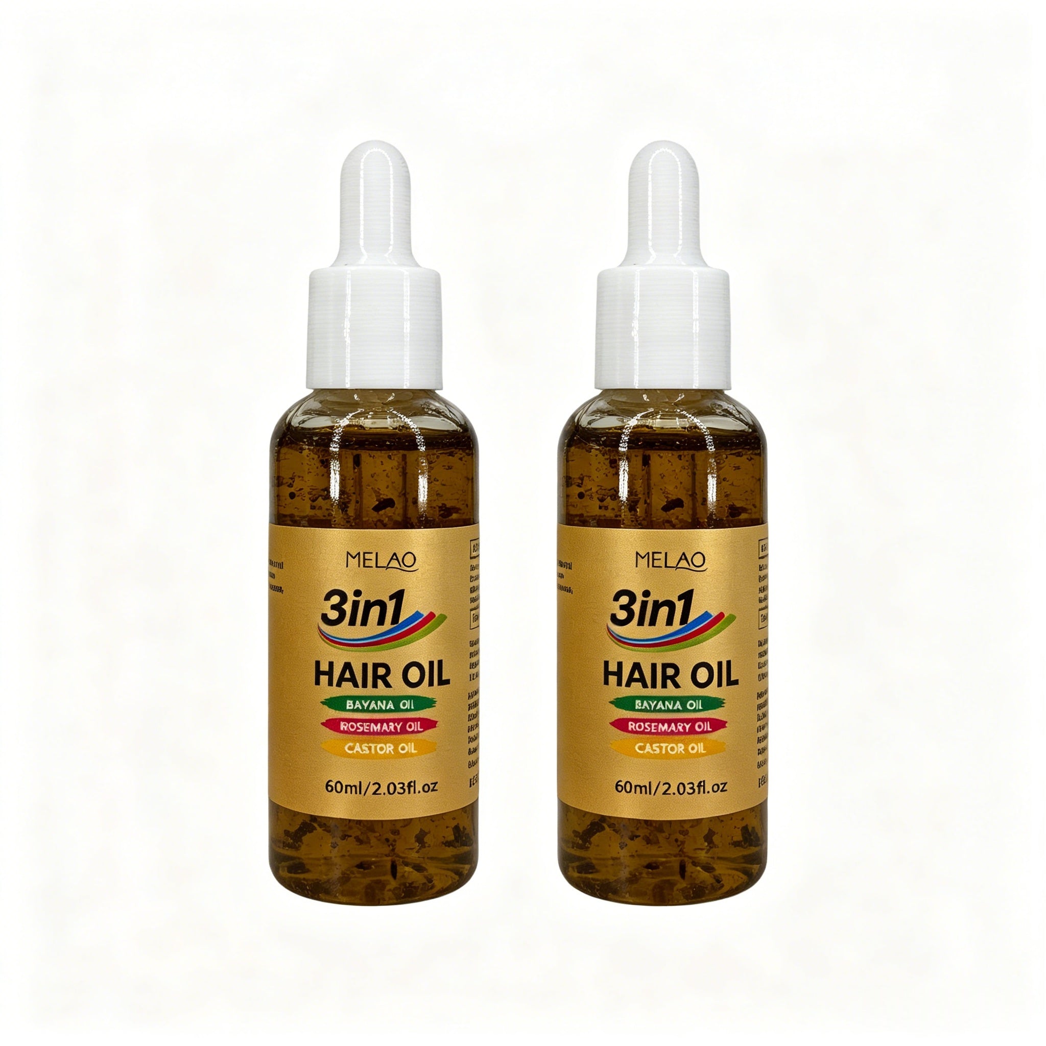 2 Pack MELAO 3-in-1 Hair Oil with Batana, Rosemary & Castor Oil, Nourishing Hair Oil for Stronger, Thicker Hair, 60ml/2.03fl.oz