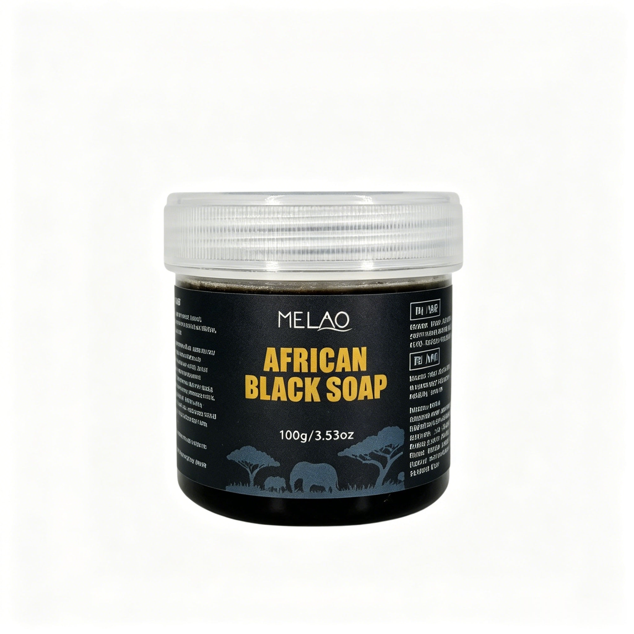 African Black Soap, MELAO Traditional African Black Soap, Deep Cleansing Bar for Face & Body, for Oily & Acne-Prone Skin, 100% Natural Ingredients, 100g/3.53oz