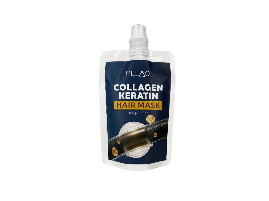 Collagen Keratin Hair Mask, MELAO Deep Repair Hair Mask for Dry Damaged Frizzy Hair, Intensive Nourishing Treatment, Anti Frizz, Adds Shine & Softness, Strengthens & Repairs Hair, 100g/3.53oz